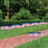 Big Dot of Happiness Vote Here Arrow Political Election Direction Double Sided Yard Sign 6 Ct