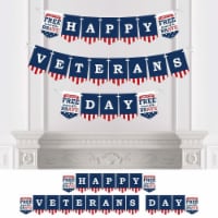 Big Dot of Happiness Happy Veterans Day Patriotic Bunting Banner Decor Happy Veterans Day