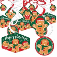 Big Dot of Happiness Gingerbread Christmas - Gingerbread Holiday Hanging Decor Swirls 40 Ct