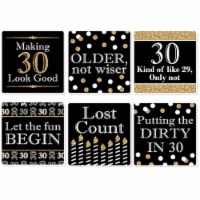 Big Dot of Happiness Adult 30th Birthday - Gold - Funny Party Decor - Drink Coasters - 6 Ct