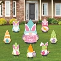Big Dot of Happiness Easter Gnomes - Outdoor Lawn Decor - Spring Bunny Party Yard Signs 8 Ct