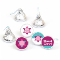 Big Dot of Happiness Pink Bat Mitzvah Girl Party Round Candy Sticker Favors (1 sheet of 108)