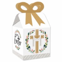 Big Dot of Happiness Religious Easter Square Favor Gift Box Christian Holiday Bow Boxes 12 Ct