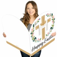 Big Dot of Happiness Religious Easter Holiday Giant Greeting Card Big Shaped Jumborific Card