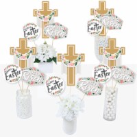 Big Dot of Happiness Religious Easter Christian Holiday Centerpiece Stick Table Toppers 15 Ct