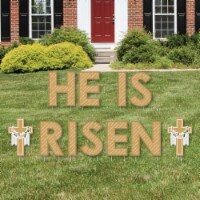 Big Dot of Happiness Religious Easter - Lawn Decor Christian Yard Signs - He Is Risen
