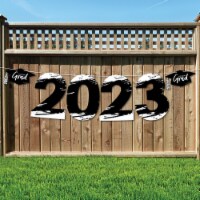 Big Dot of Happiness Black & White Grad Best is Yet to Come Decor 2023 Outdoor Letter Banner