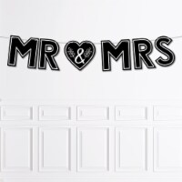 Big Dot of Happiness Mr. & Mrs. - Large Black & White Party Decor - Outdoor Letter Banner