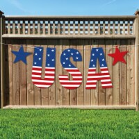 Big Dot of Happiness Stars & Stripes - Patriotic Party Decor - USA Outdoor Letter Banner