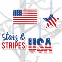 Big Dot of Happiness Stars & Stripes - Patriotic Decorations - Tree Ornaments - Set of 12