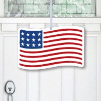Big Dot of Happiness Stars & Stripes Hanging USA Patriotic Outdoor Front Door Decor 1 Pc Sign