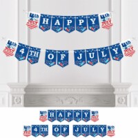 Big Dot of Happiness Firecracker 4th of July - Bunting Banner Party Decor - Happy 4th of July