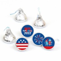 Big Dot of Happiness Firecracker 4th of July Party Round Candy Sticker Favors 1 sheet of 108