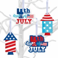 Big Dot of Happiness Firecracker 4th of July - Red, White & Blue Decor - Tree Ornaments 12 Ct