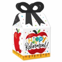 Big Dot of Happiness Teacher Retirement - Square Favor Gift Boxes - Party Bow Boxes - 12 Ct