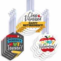 Big Dot of Happiness Teacher Retirement - Assorted Hanging Favor Tags Gift Tag Toppers 12 Ct