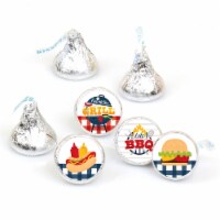 Big Dot of Happiness Fire Up the Grill Summer BBQ Party Round Candy Sticker Favors - 108 Ct