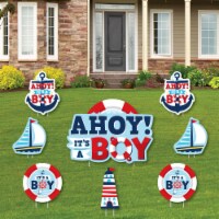 Big Dot of Happiness Ahoy It's a Boy - Lawn Decor - Nautical Baby Shower Yard Signs 8 Ct