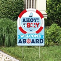 Big Dot of Happiness Ahoy It's a Boy - Party Decor - Nautical Baby Shower Welcome Yard Sign