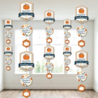 Big Dot of Happiness Happy Thanksgiving - Fall Harvest Party Hanging Vertical Decor - 30 Pc
