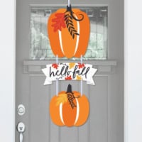 Big Dot of Happiness Fall Pumpkin Halloween or Thanksgiving Party Front Door Decor 3 Pc Sign