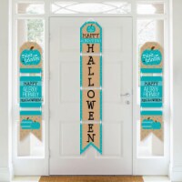 Big Dot of Happiness Teal Pumpkin - Vertical Banners - Halloween Allergy - Indoor Door Decor