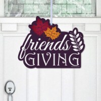 Big Dot of Happiness Friends Thanksgiving Feast - Hanging Outdoor Front Door Decor 1 Pc Sign