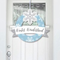 Big Dot of Happiness Winter Wonderland - Snowflake Holiday Party Decor - Front Door Wreath