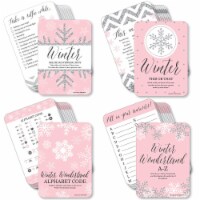 Big Dot of Happiness Pink Winter Wonderland - 4 Party Games 10 Cards Each - Gamerific Bundle