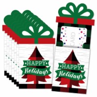 Big Dot of Happiness Holiday Plaid Trees Christmas Money & Gift Card Nifty Gifty Holders 8 Ct