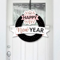 Big Dot of Happiness Rose Gold Happy New Year - New Years Eve Party Decor - Front Door Wreath
