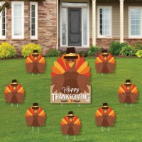 Big Dot of Happiness Fall Turkey Lawn Decor - Happy Thanksgiving Harvest Yard Signs 8 Ct