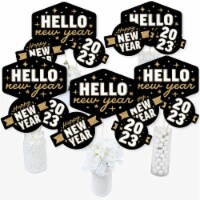 Big Dot of Happiness Hello New Year - 2023 NYE Party Centerpiece Sticks - Table Toppers 15 Ct