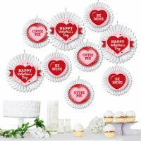 Big Dot of Happiness Conversation Hearts - Hanging Valentine's Day Decor Kit Paper Fans 9 ct