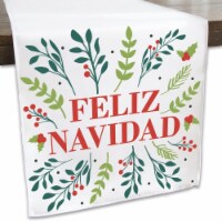 Big Dot of Happiness Feliz Navidad Holiday & Spanish Christmas Cloth Table Runner 13 x 70 in