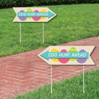 Big Dot of Happiness Easter Egg Hunt - Party Arrow Double Sided Directional Yard Signs 2 Ct