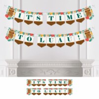 Big Dot of Happiness Tropical Luau Hawaiian Beach Party Bunting Banner Decor Its Time To Luau