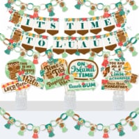 Big Dot of Happiness Tropical Luau Banner Decor Hawaiian Party Supplies Kit Doterrific Bundle