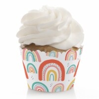 Big Dot of Happiness Hello Rainbow Boho Baby Shower & Birthday Party - Cupcake Wrappers 12 Ct