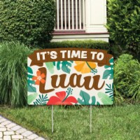 Big Dot of Happiness Tropical Luau Hawaiian Beach Decor It's Time To Luau Party Yardy Sign