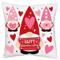 Big Dot of Happiness Valentine Gnomes - Home Decor Cushion Case Throw Pillow Cover 16 x 16 In