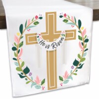 Big Dot of Happiness Religious Easter Christian Holiday Decor - Cloth Table Runner 13 x 70 in