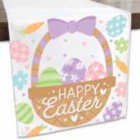 Big Dot of Happiness Spring Easter Bunny Easter Party Decor Cloth Table Runner 13 x 70 in