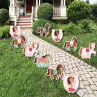 Big Dot of Happiness Run Wild Horses Lawn Decorations Pony Birthday Party Yard Decor 10 Pc