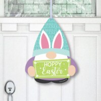 Big Dot of Happiness Easter Gnomes Spring Bunny Party Outdoor Front Door Decor 1 Pc Sign