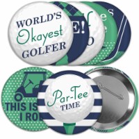 Big Dot of Happiness Par-Tee Time Golf 3 in Birthday or Retirement Badge Pinback Buttons 8 Ct