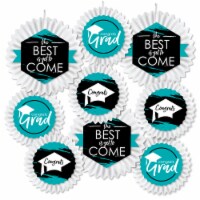 Big Dot of Happiness Teal Grad Best is Yet to Come -  Party Tissue Decor Paper Fans 9 Ct