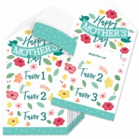 Big Dot of Happiness Colorful Floral Happy Mother's Day Game - Kids Coupon Pull Tabs - 12 Ct