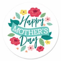 Big Dot of Happiness Colorful Floral Happy Mother's Day Mom Party Circle Sticker Labels 24 Ct