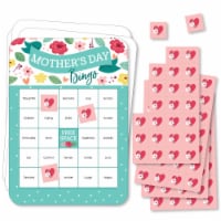 Big Dot of Happiness Colorful Floral Happy Mother's Day Cards/Markers Shaped Bingo Game 18 Ct